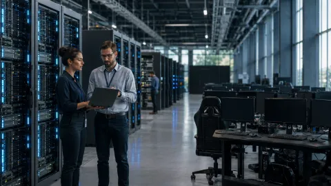 Centro de datos moderno y técnico